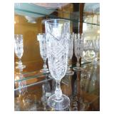 4 CRYSTAL ETCHED CHAMPAGNE GLASS