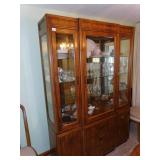 DREXEL CHINA CABINET 2 PIECE VERY CLEAN W/ LIGHTS