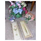 PEONY, FREESIA PRINTS 20.5 X 8.5", SILK FLOWER