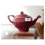 HALL TEAPOT W/ GOLD OVERLAY