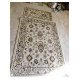 TWO MATCHING AREA RUGS 46" X 65" & 23" X 39"