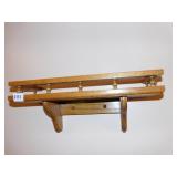 OAK WALL SHELF AND CLOCK