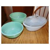 FIREKING BOWLS AND OVAL CASSEROLE