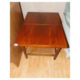 LANE SIDE TABLES W/ CANED LOWER SHELF 30" X 22" X