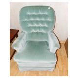VELVET LIGHT BLUE TUFTED BACK ROCKER CHAIR