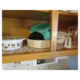 PYREX MEASURING CUPS, PYREX DISH WITH LID, ETC.