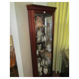 WOODEN CORNER DISPLAY CABINET WITH INTERIOR