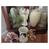 LENOX VASE 8" HIGH, MUSICAL ANGEL AND OTHER VASES