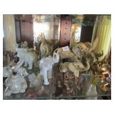 GROUP OF ELEPHANT FIGURINES BRASS ELEPHANT MADE