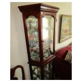 SMALL LIGHT UP CURIO CABINET GLASS SHELVES