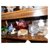 POTPOURRI, ELEPHANTS, GREEN GLASS ELEPHANT ETC.
