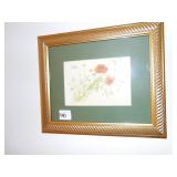 2 FRAMED PICTURES, SMALL PRINT OF POPPY FLOWERS