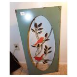 BIRD DECORATION, WOOD AND METAL, 32" TALL