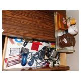 MIRROR DRESSER TRAY, WOODEN BOX, HARMONICA, ETC.
