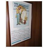 1978 NORMAN ROCKWELL KITCHEN TOWEL FRAMED