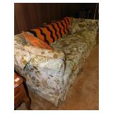 RETRO SOFA  AND AFGHAN, 83" LONG