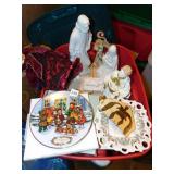 ANGEL TREE TOPPER, LARGER NATIVITY SCENE,