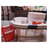 2 HAMPERS, 5-GAL BUCKET ETC.