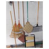 STEP STOOL, RAKES, BROOM, ETC.