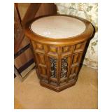 ROUND END TABLE WITH STORAGE, 21" TALL X 18"