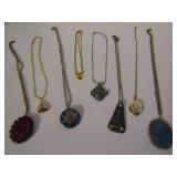 GROUP OF 8 VINTAGE PENDANT NECKLACES VARIOUS
