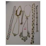 GROUP OF COSTUME JEWELRY NECKLACES RHINESTONES,