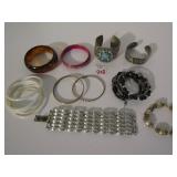 GROUP OF LADIES BRACELETS, BANGLE, CUFF, BEADS,
