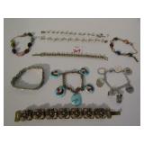 GROUP OF LADIES BRACELETS, SCARAB BEETLES, CHARM