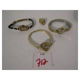 THREE VINTAGE LADIES WATCHES ONE GOLD PLATED ONE