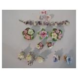 PURPLE AND WHITE SHELL BRACELET AND EARRING SET,