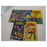 GROUP OF FIVE WHITMAN AND GOLD KEY PINK PANTHER