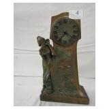 CLOCK 10" H X 4" WIDE KEY WIND FIGURAL WOMAN