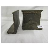 CAST IRON BOOKENDS W/ GREEK FIGURE