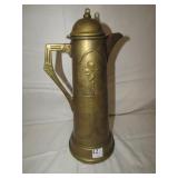 BRASS RAISED DESIGN PITCHER 13.5" H