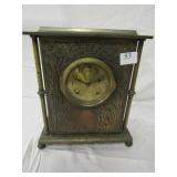 ANSONIA NEW YORK BRASS/COPPER SHELF CLOCK 12" H X