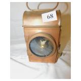 COPPER LANTERN ONE PANEL CRACKED 9.5" H