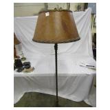 BRASS FLOOR LAMP W/ MIKA SHADE 62" H - 19" ROUND