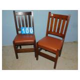 MISSION OAK CHAIRS 38" H X 18" W X 16" D
