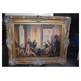 PARLOR SCENE SIGNED HENRY RYLAND ON CANVAS 52" X