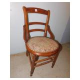 VICTORIAN SIDE CHAIR W/ HIP RAILS UPHL. SEAT
