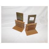 BRASS/COPPER BOOKENDS 5.5" H