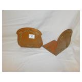 COPPER BOOKENDS 6" H X 7" W CARVED EDGE