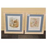 BENJAMIN BUNNY FRAMED & PUDDLE DUCK BY BEATRIX