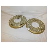 ROLLING BRASS PLANT STAND 11" ROUND