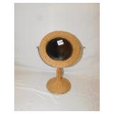 WICKER DRESSER MIRROR 13" H CHROME FRAME