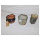 THREE POTTERY VASES INCL. FORTUNE POT