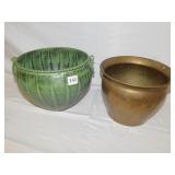 BRASS & METAL PLANTERS 7" & 8" H