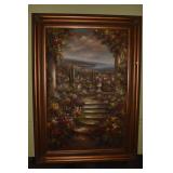 PAINTING - ORNATE FRAME - 86" H X 61" W - GARDEN