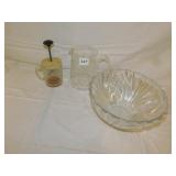 FOOD CHOPPER, WATER PITCHER, CRYSTAL BOWL