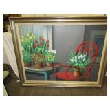 OIL ON CANVAS DELROSARIO 9/92 37 X 46.5" SILVER